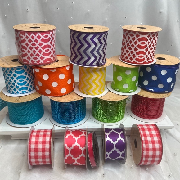 17 Rolls of Hobby Lobby Ribbon - Picture 1 of 7